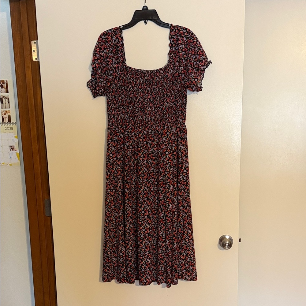 Floral Black and Red Women's Dres